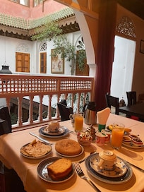 Breakfast on the internal balcony
