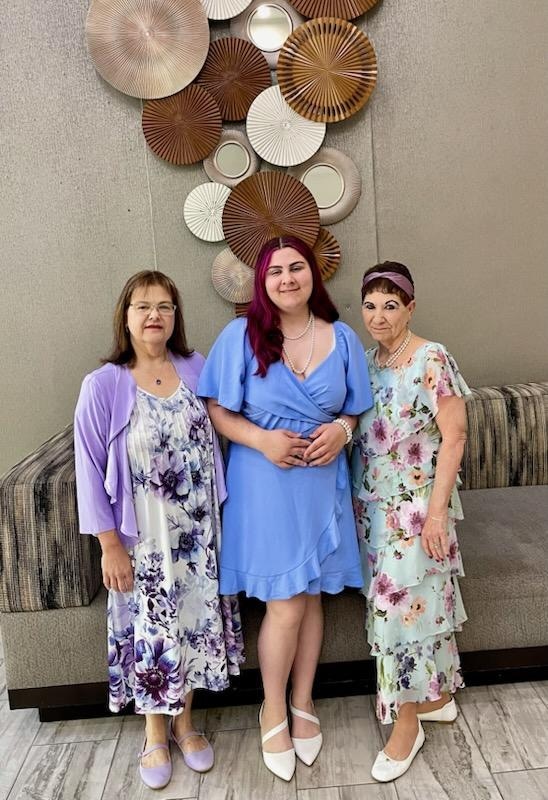 Staff took this pic. Headed to our family wedding.