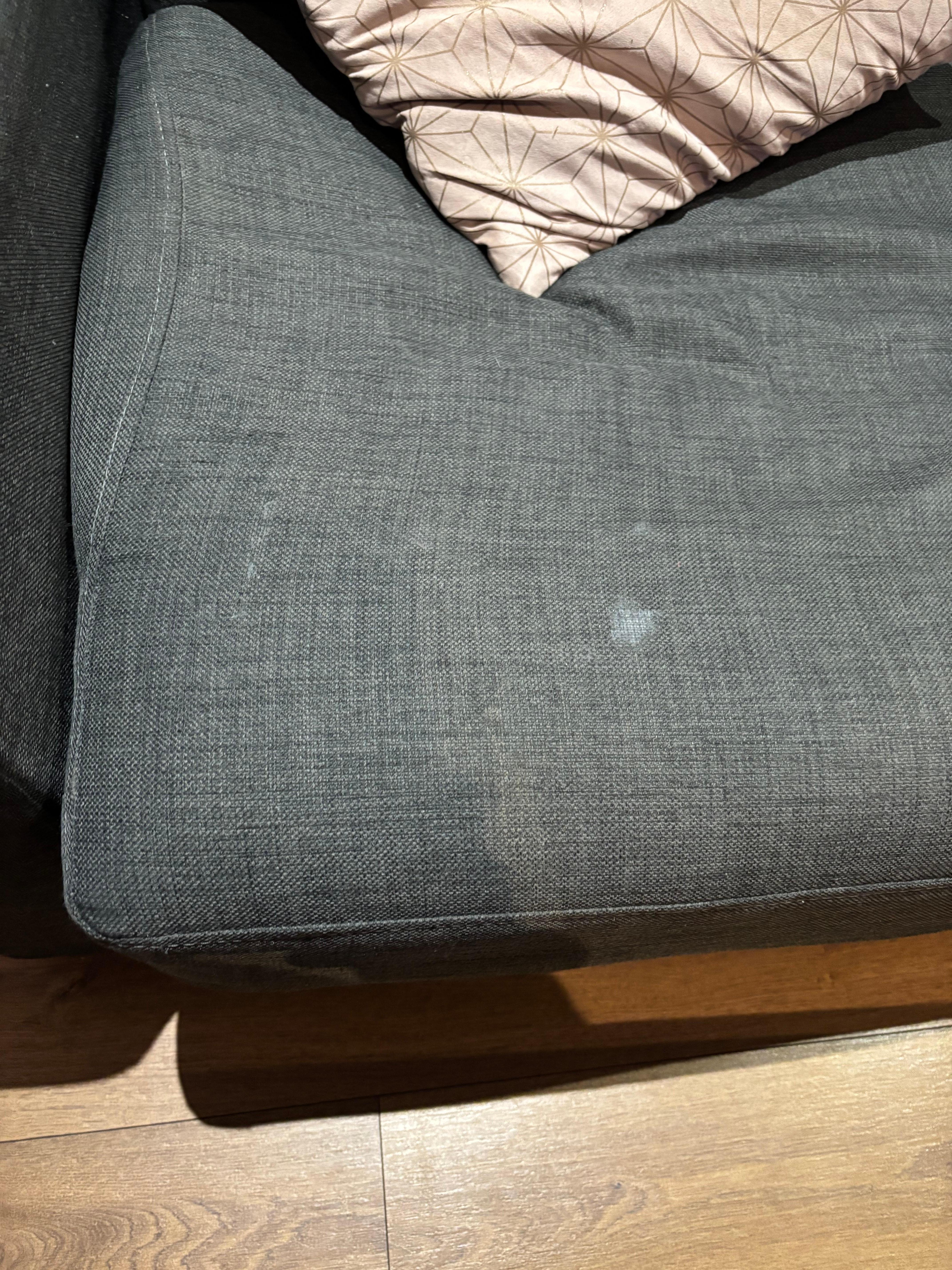 Sofa was stained wouldn’t like to hazard a guess with what !