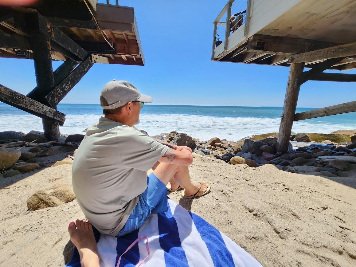 sitting between two houses, when water was not high