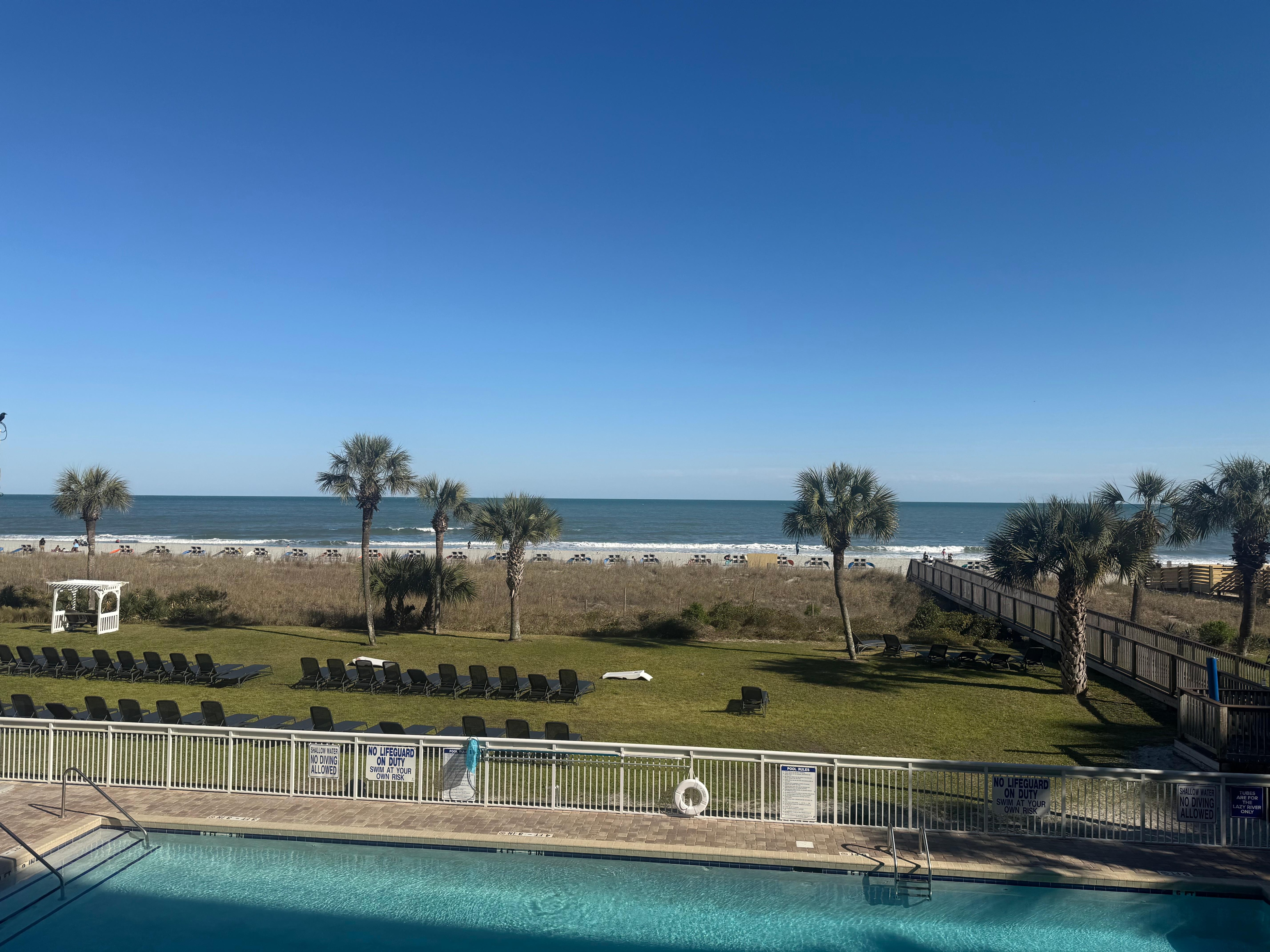 View of the ocean from the room’s balcony