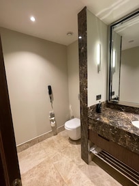 Toilet side of WC.