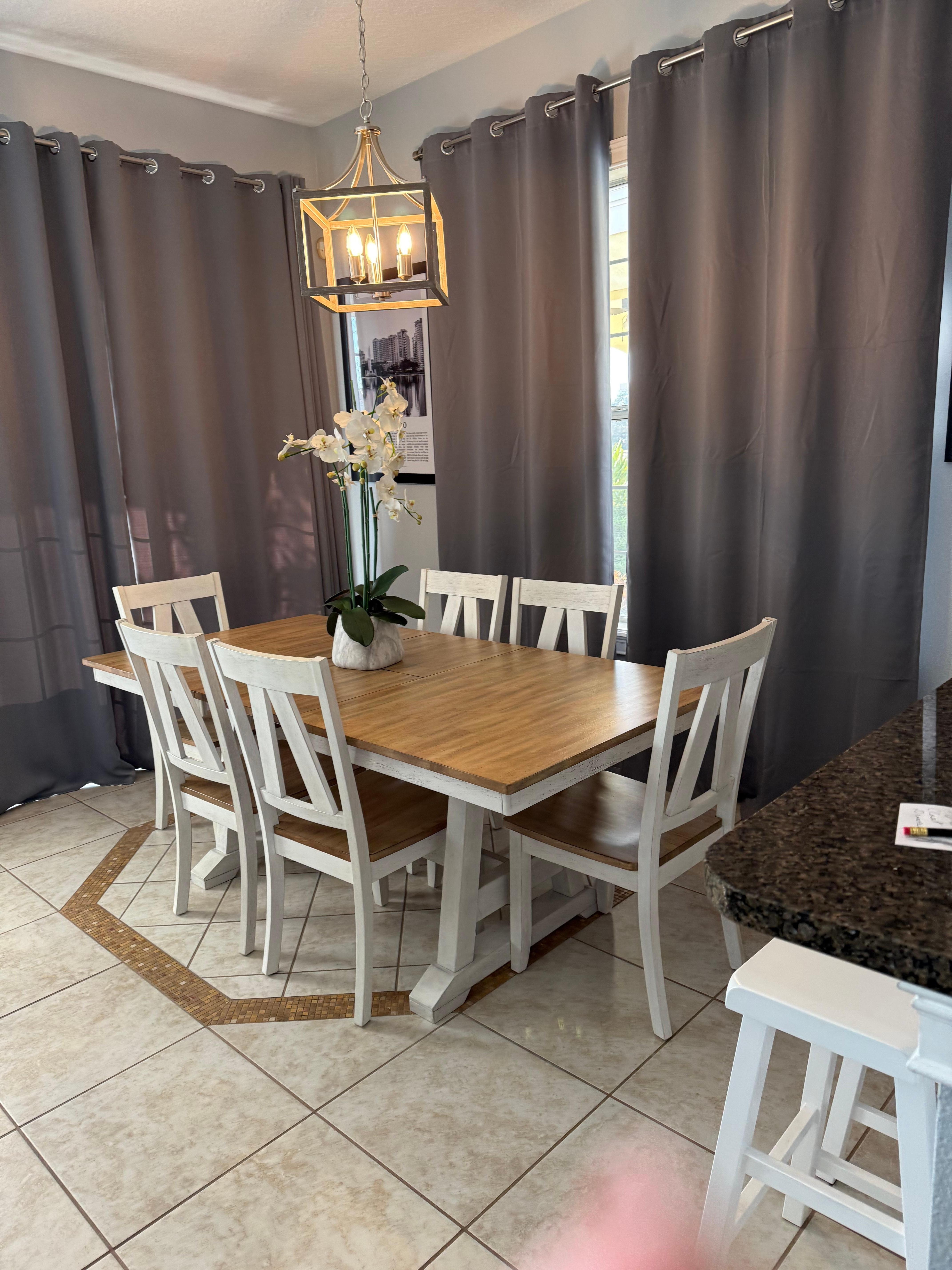 Plenty of room at dining table