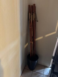 Walking sticks for guests plus other items for your stay