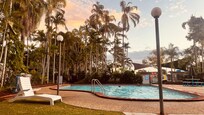 One of the pools near the front entrance