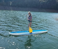 Took less than 30 minutes to stand and make her way around the lake.