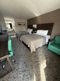 We asked for a smoke free room and it was. The room was extremely clean and we were able to park car vehicle, right in front of our door. We would definitely stay again. We were in town for a Softball tournament.
