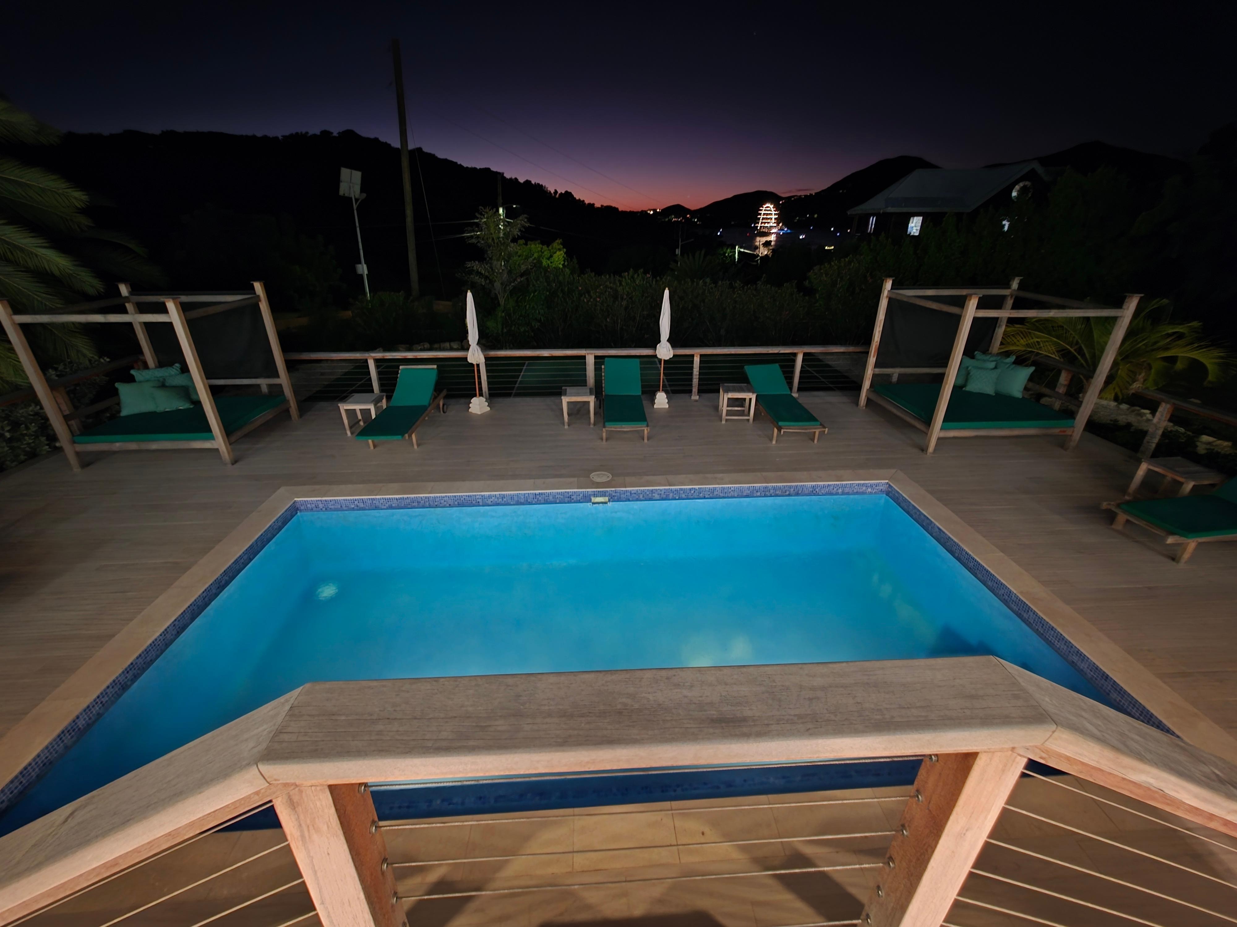 Pool at night.