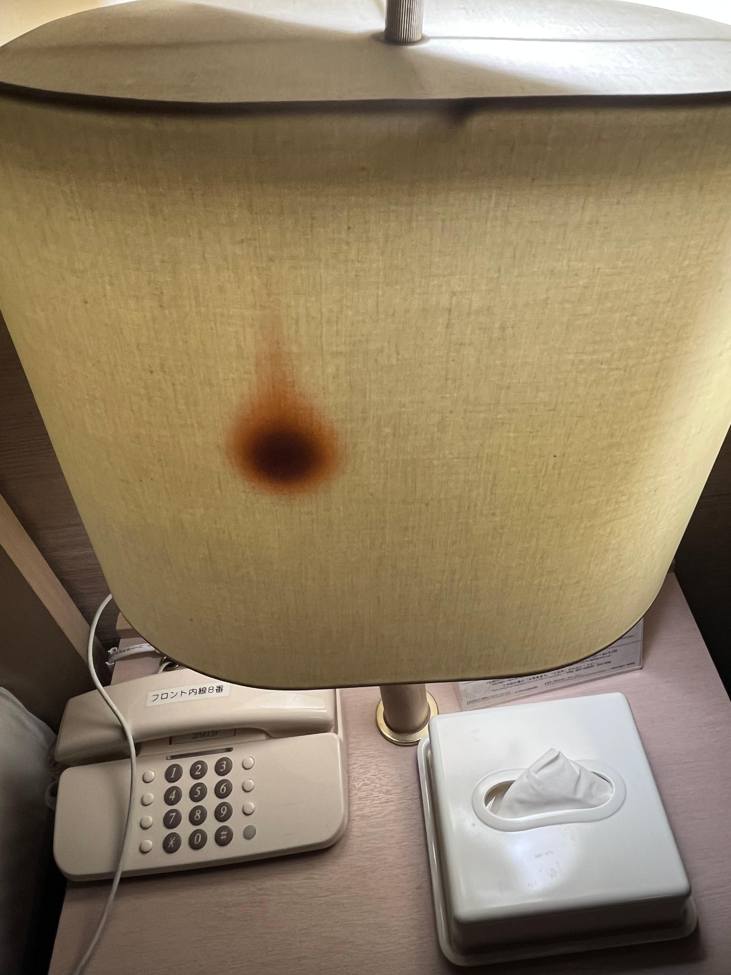 Lamp burn by previous customers 