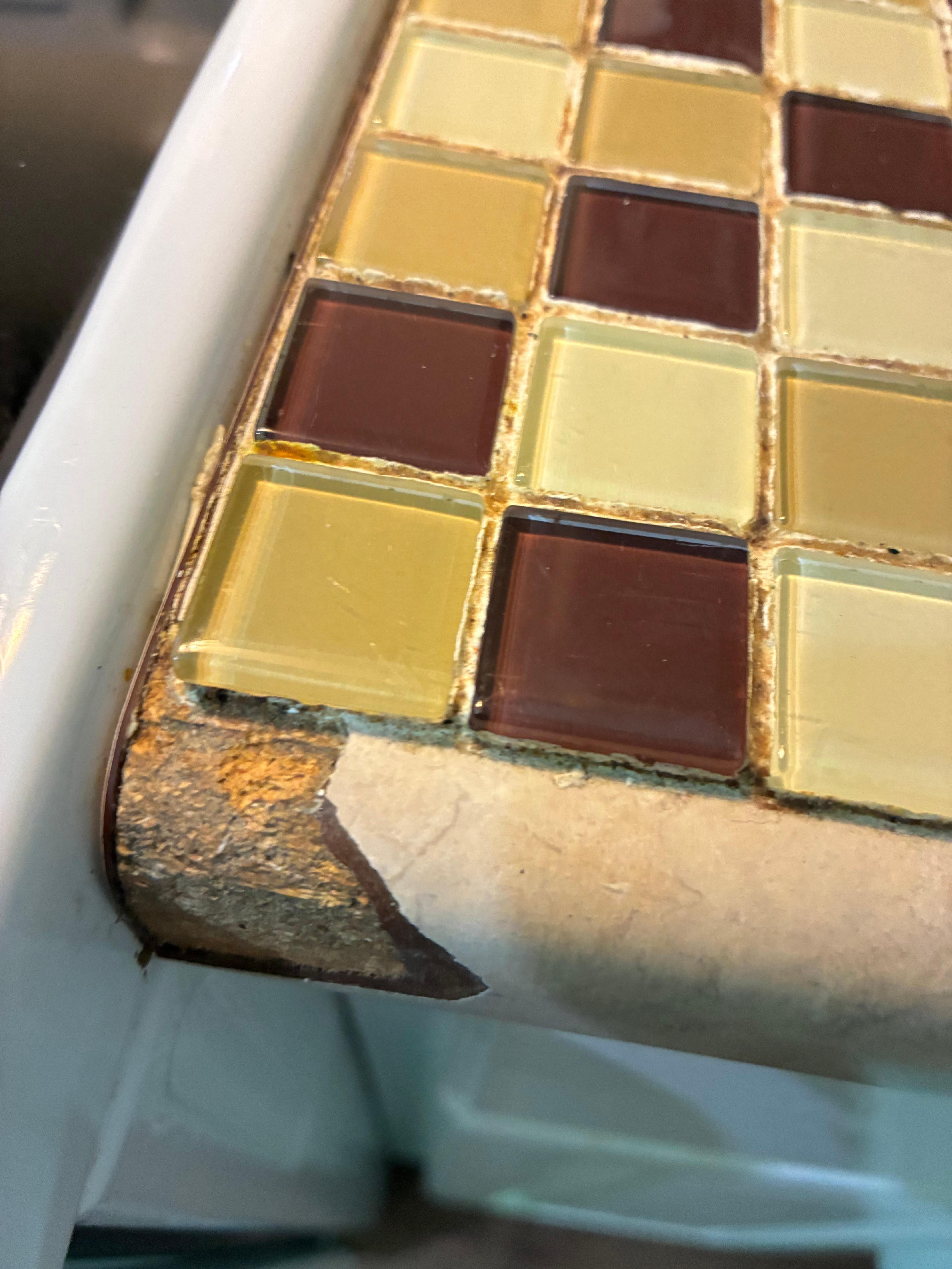 Cracked and moldy kitchen counters