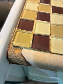 Cracked and moldy kitchen counters