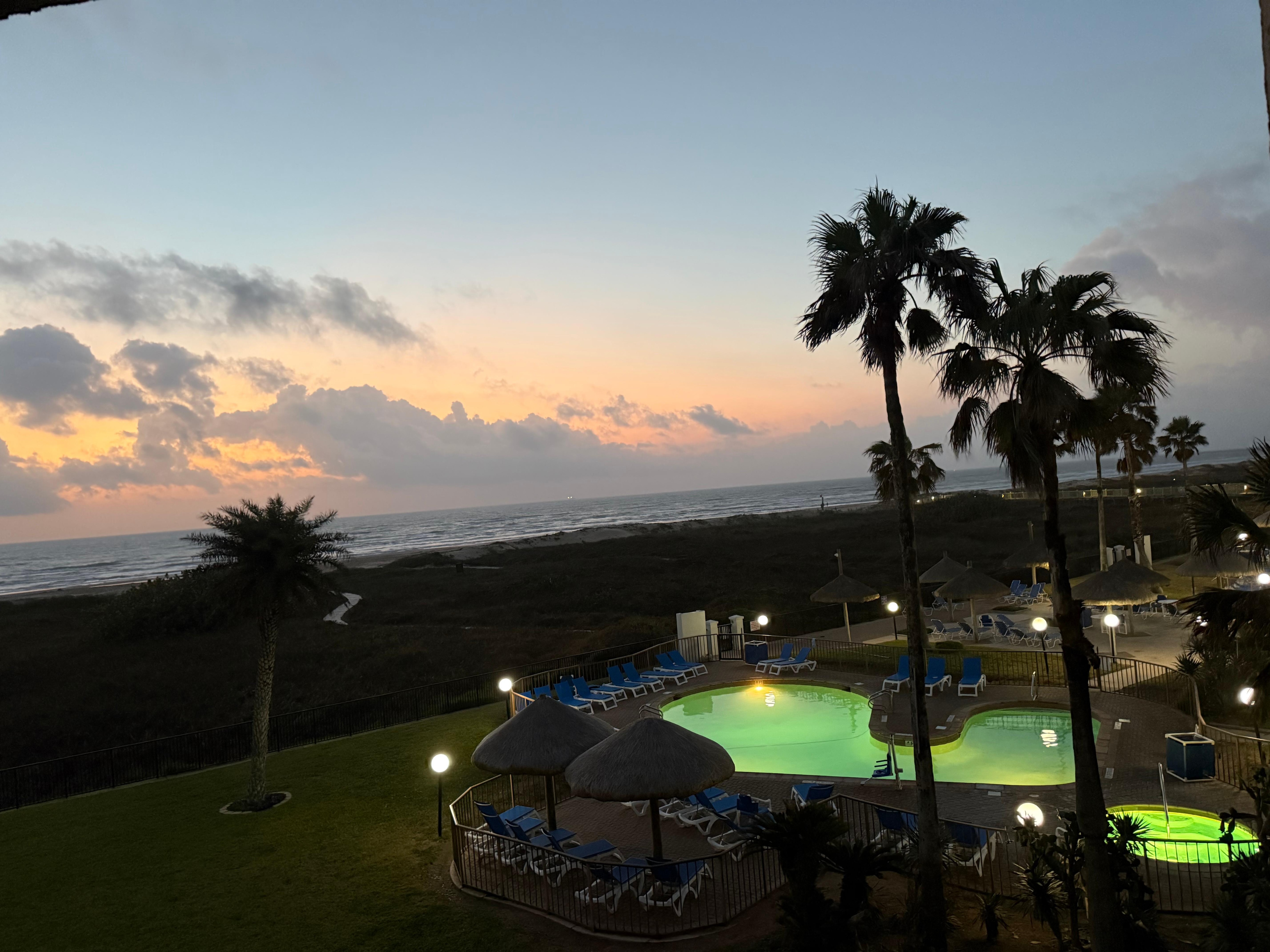 Beautiful sky’s at night.  Close to the pool and beach. 