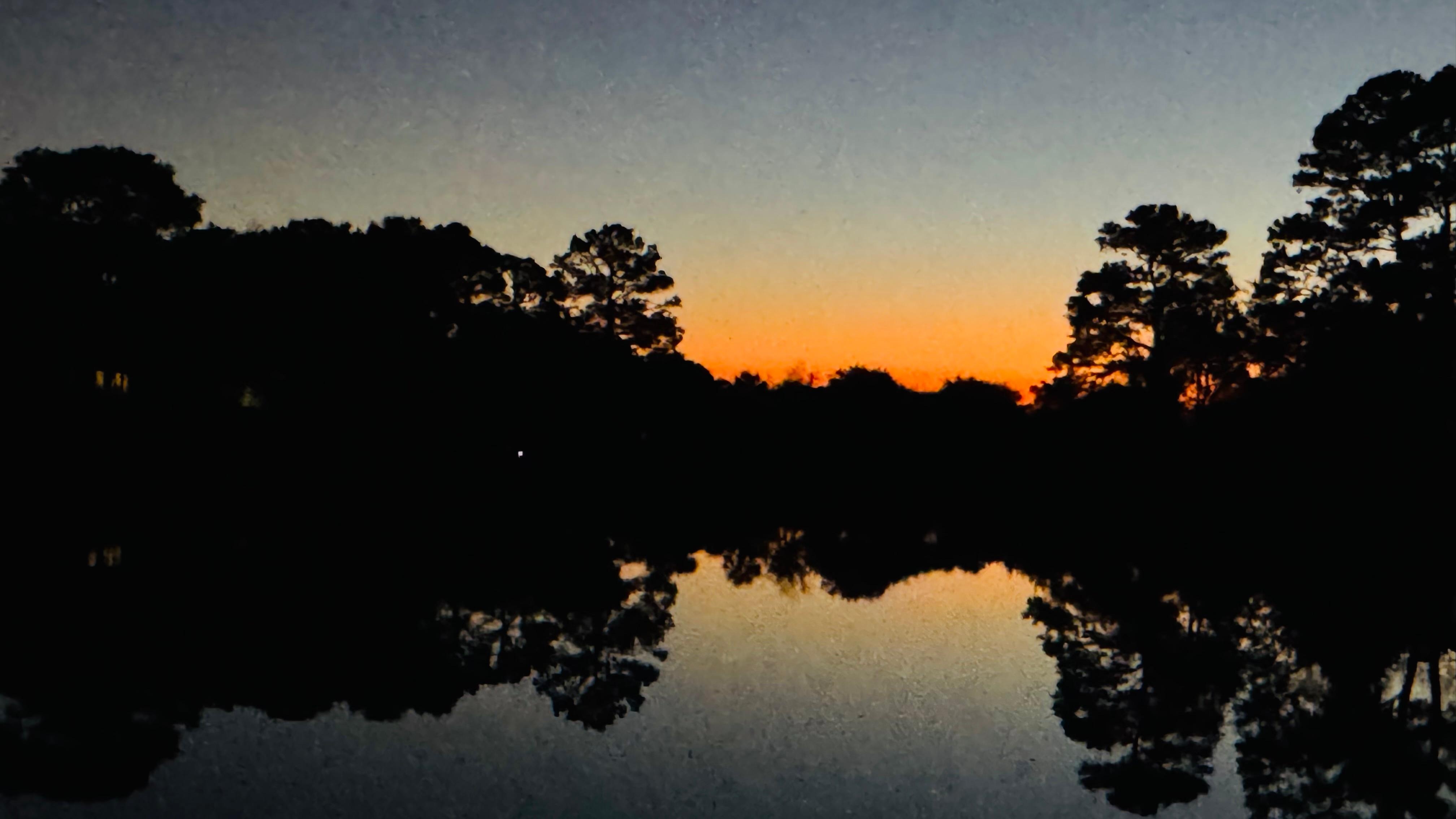 Sunset over the lagoon.