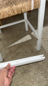 Broken stool that they blamed us for breaking