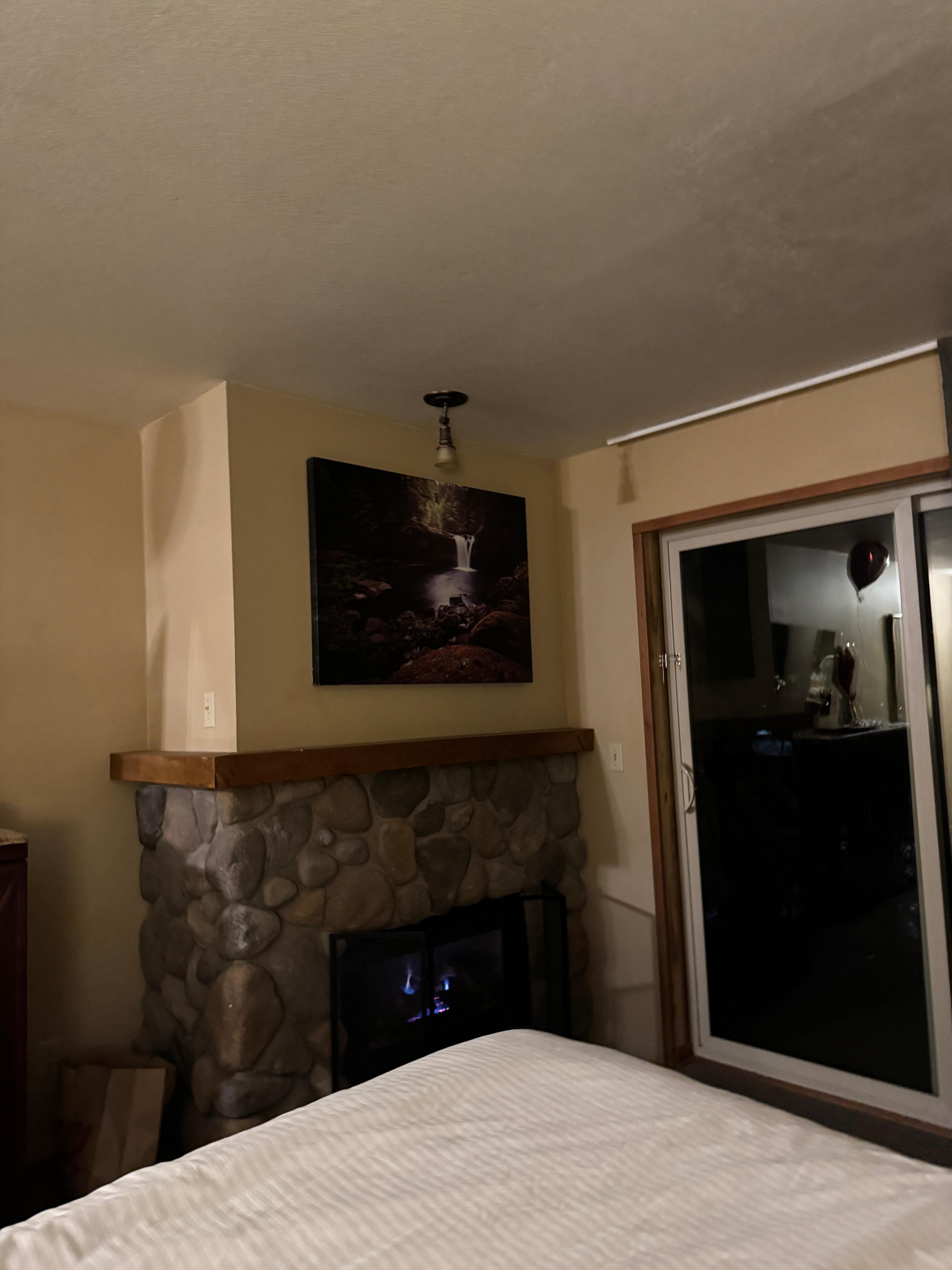 The fireplace got too hot. I had to turn it off. 