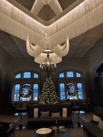 Beautiful holiday tree and lobby