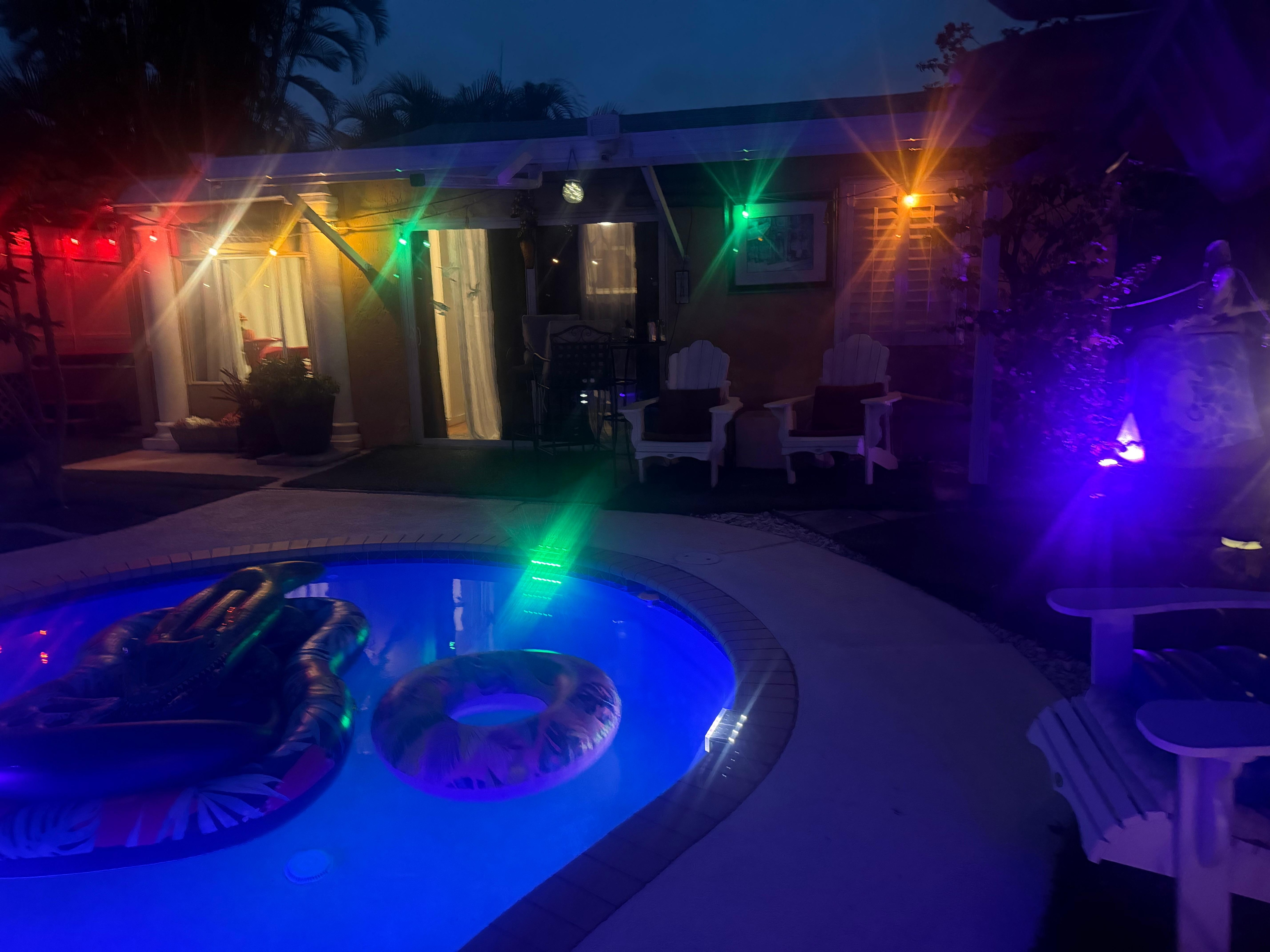 Private oasis with beautiful lighting and night. 