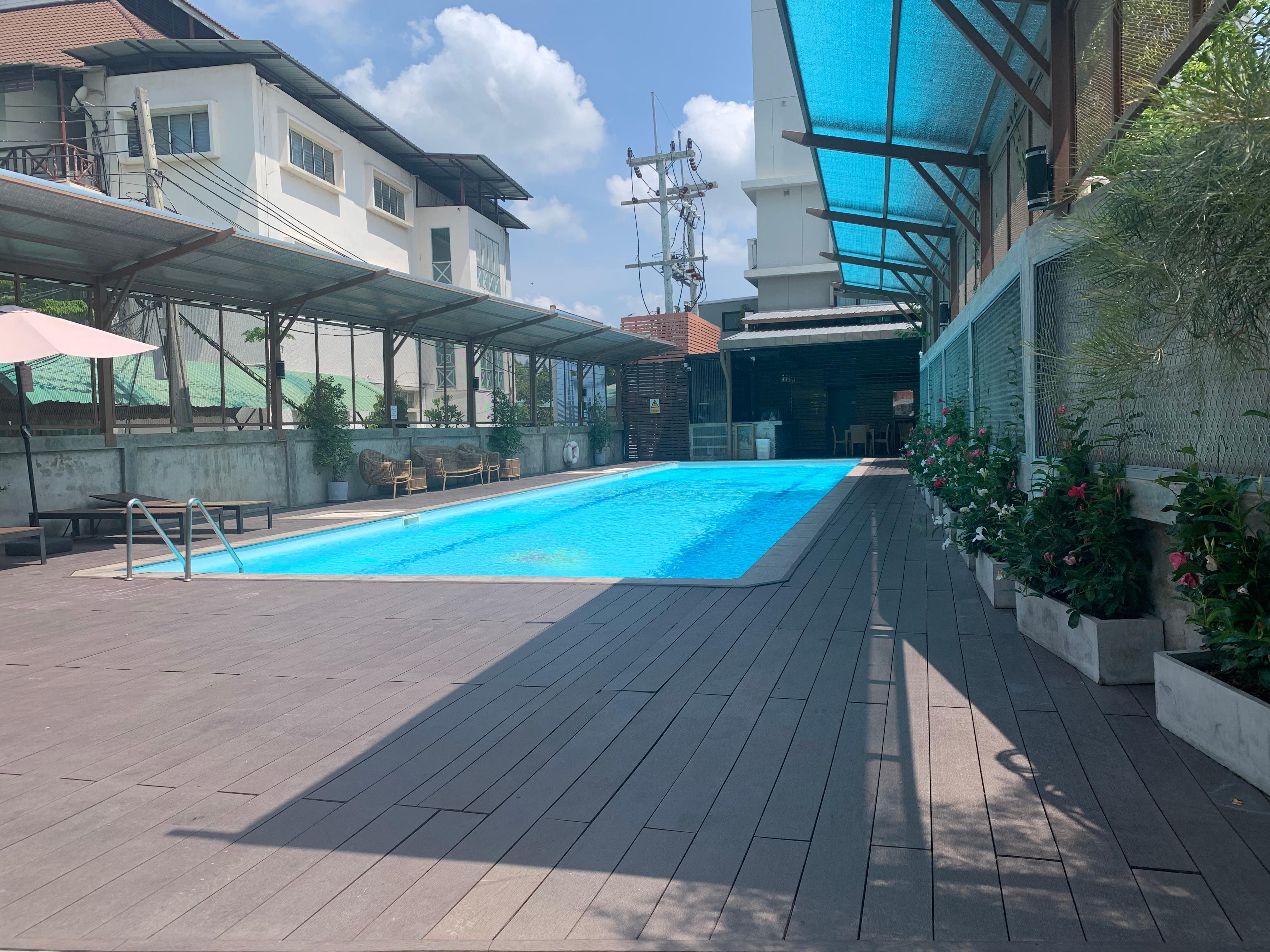Pool side.