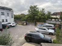 This is the stunning view from the flat we were given. There was limited parking, we had to pay for parking elsewhere.