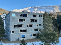 View from my room on 4th floor - ski resort in the background