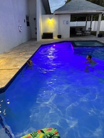 A night swim and hot tub!