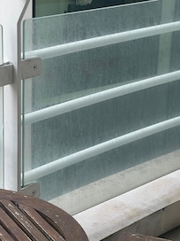 Very dirty glass on ‘balcony’