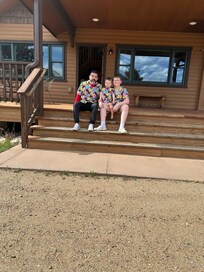 Grandpa and grandsons with matching Buccees gear 😁