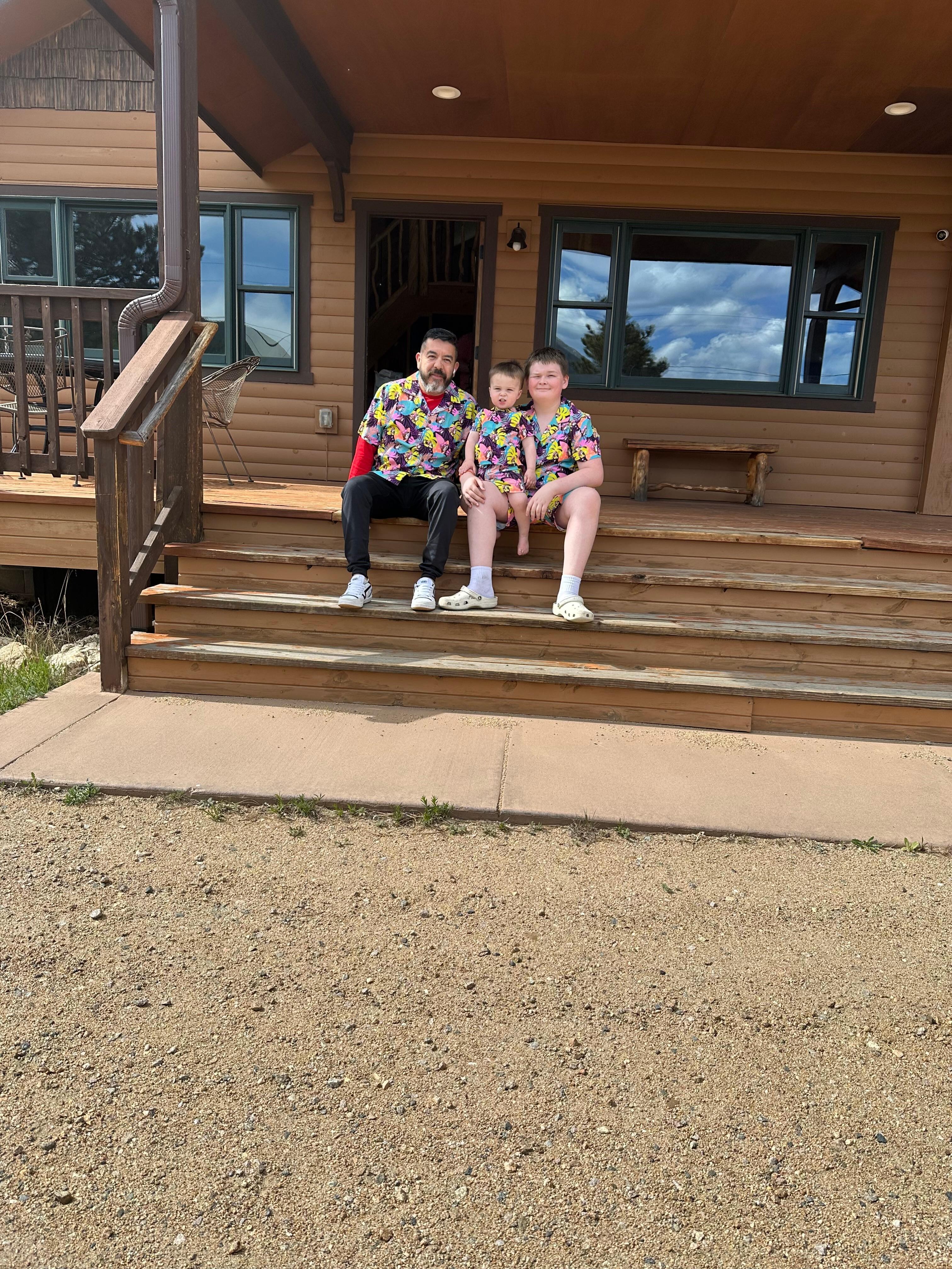Grandpa and grandsons with matching Buccees gear 😁