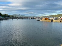 The waterfront at dusk.