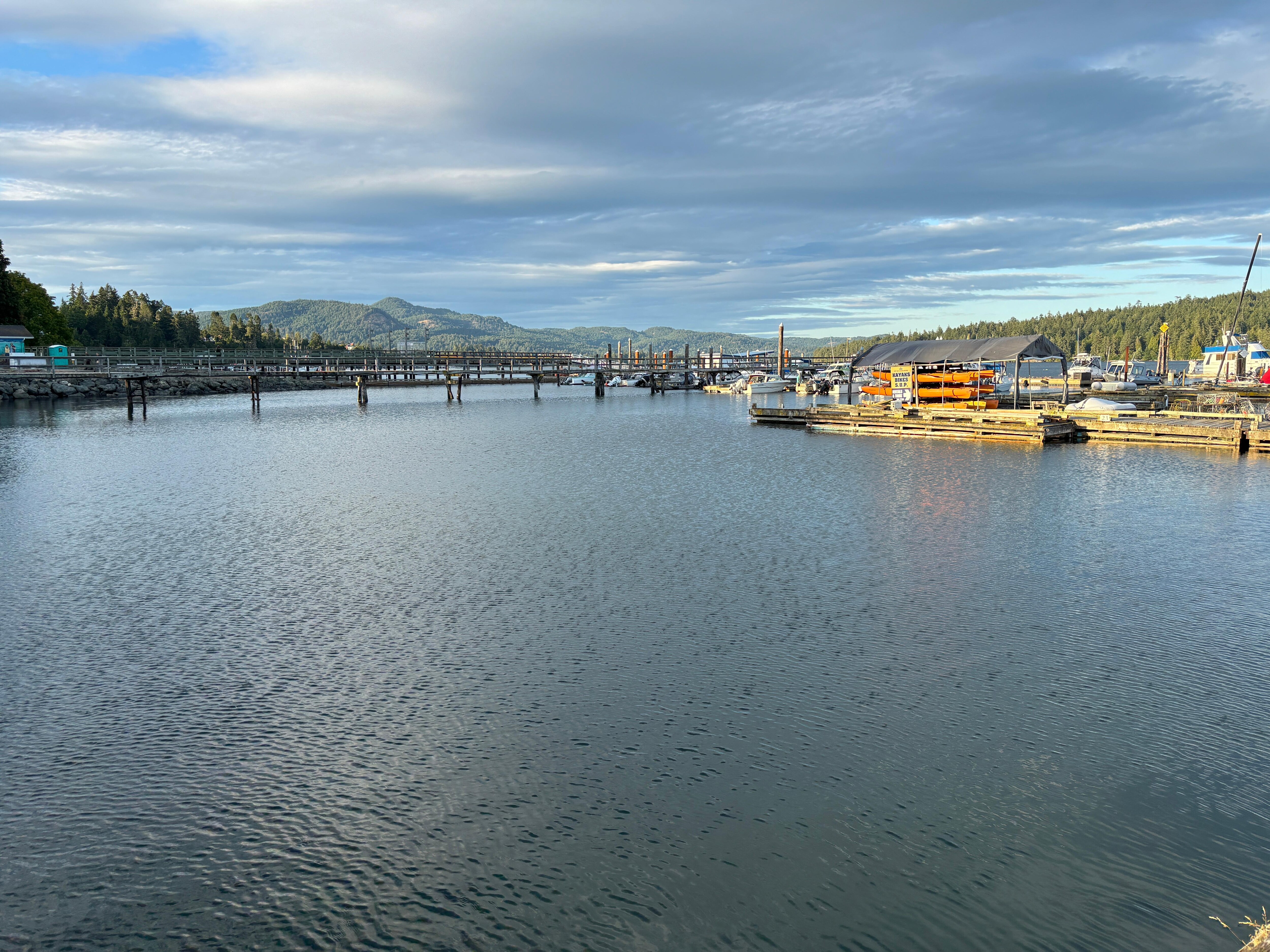 The waterfront at dusk.