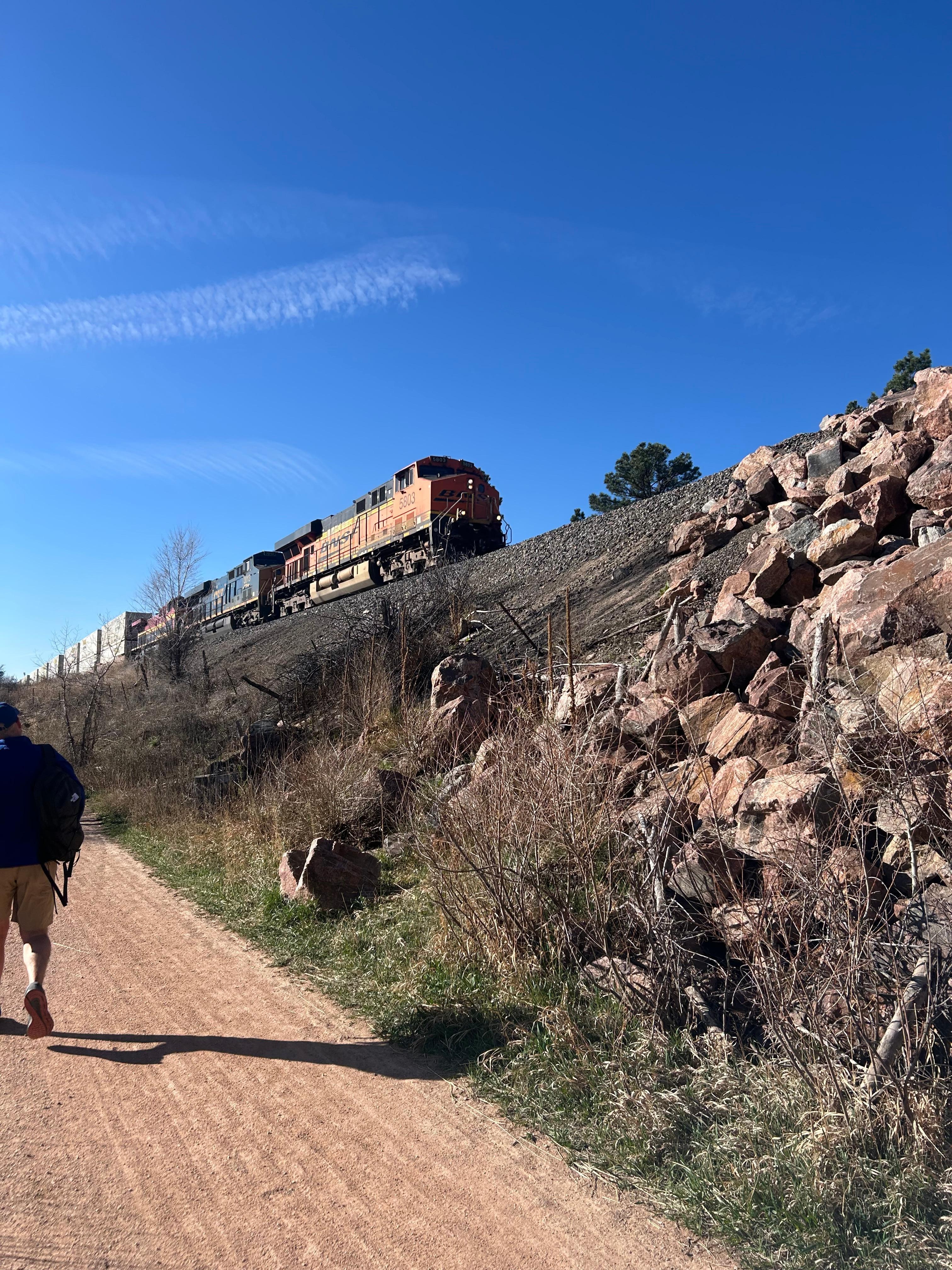 Waving to the conductor