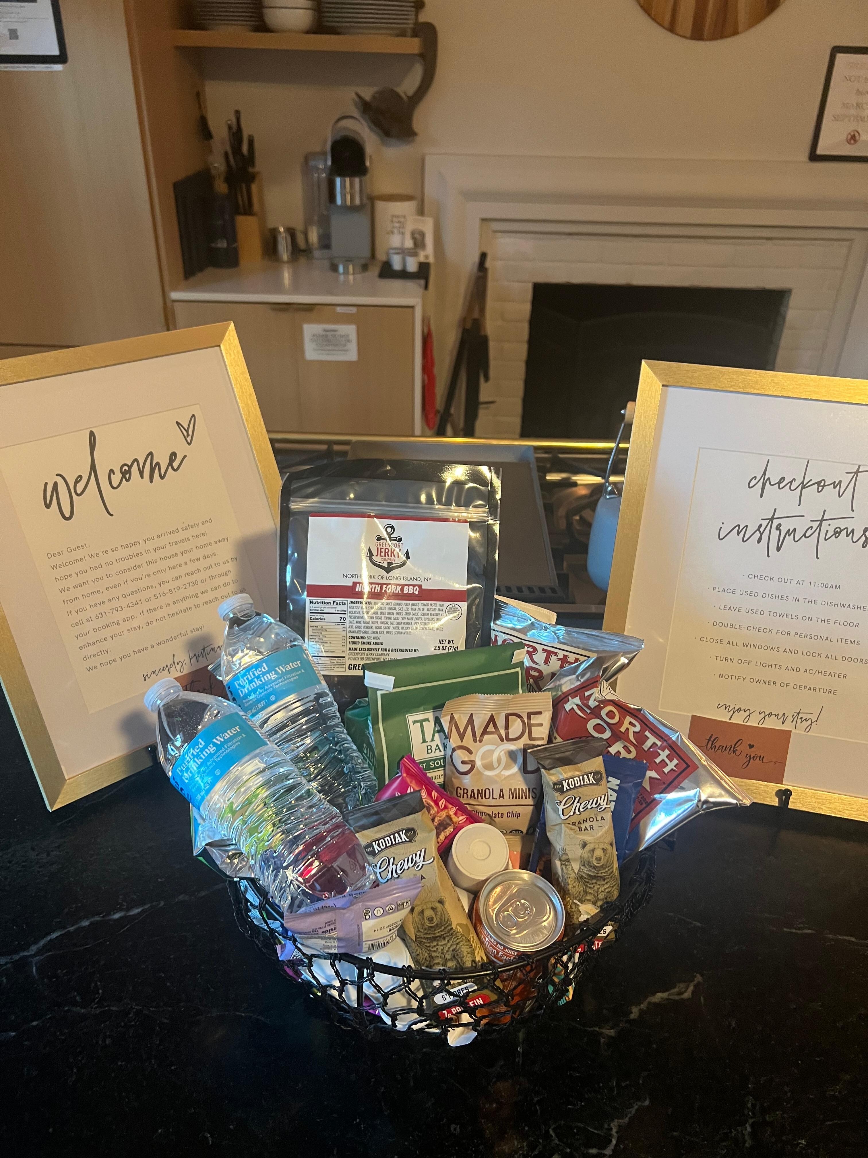 Such a fun welcome basket filled with local goodies ❤️