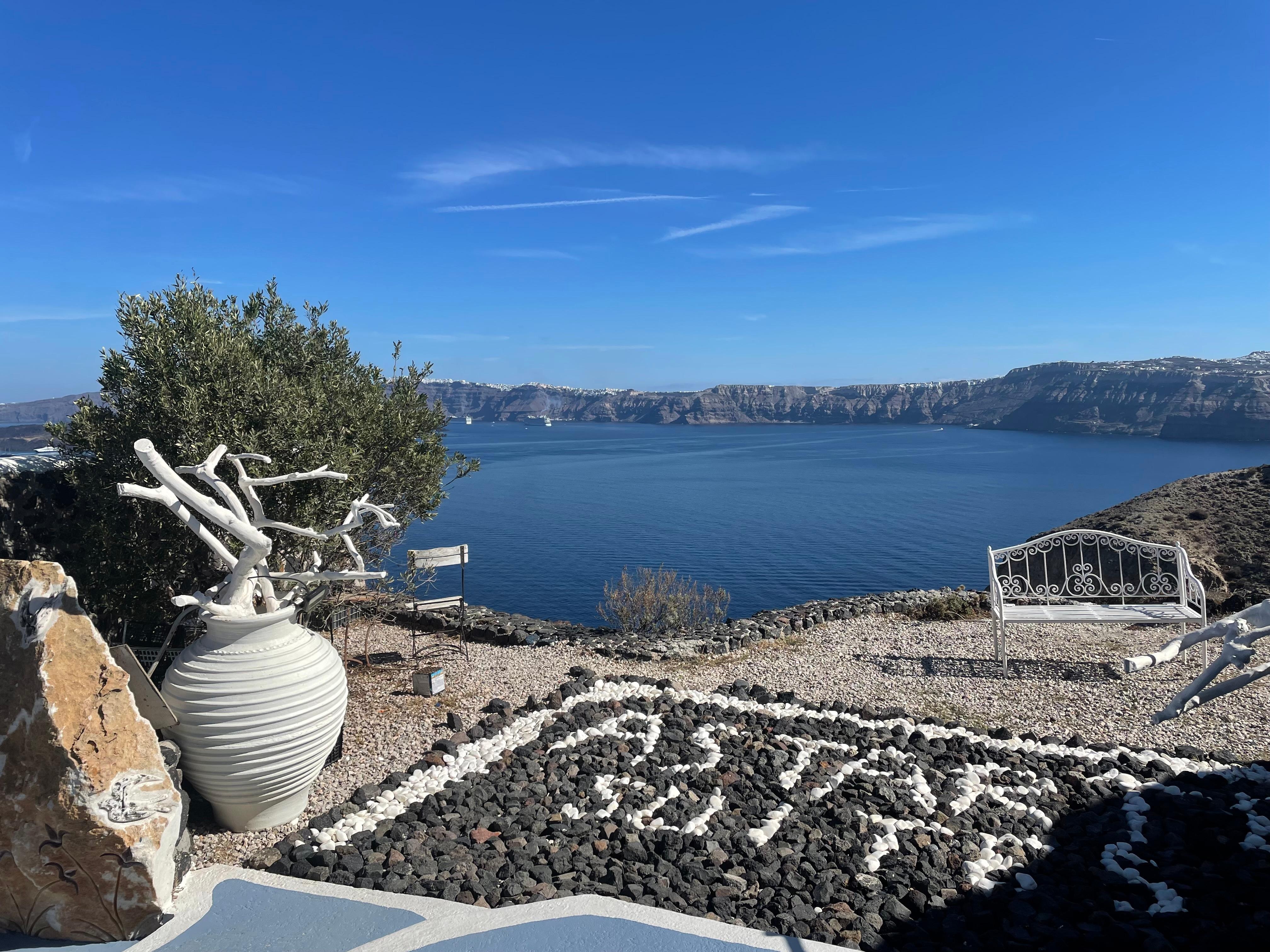 Landing at the steps to the resort.