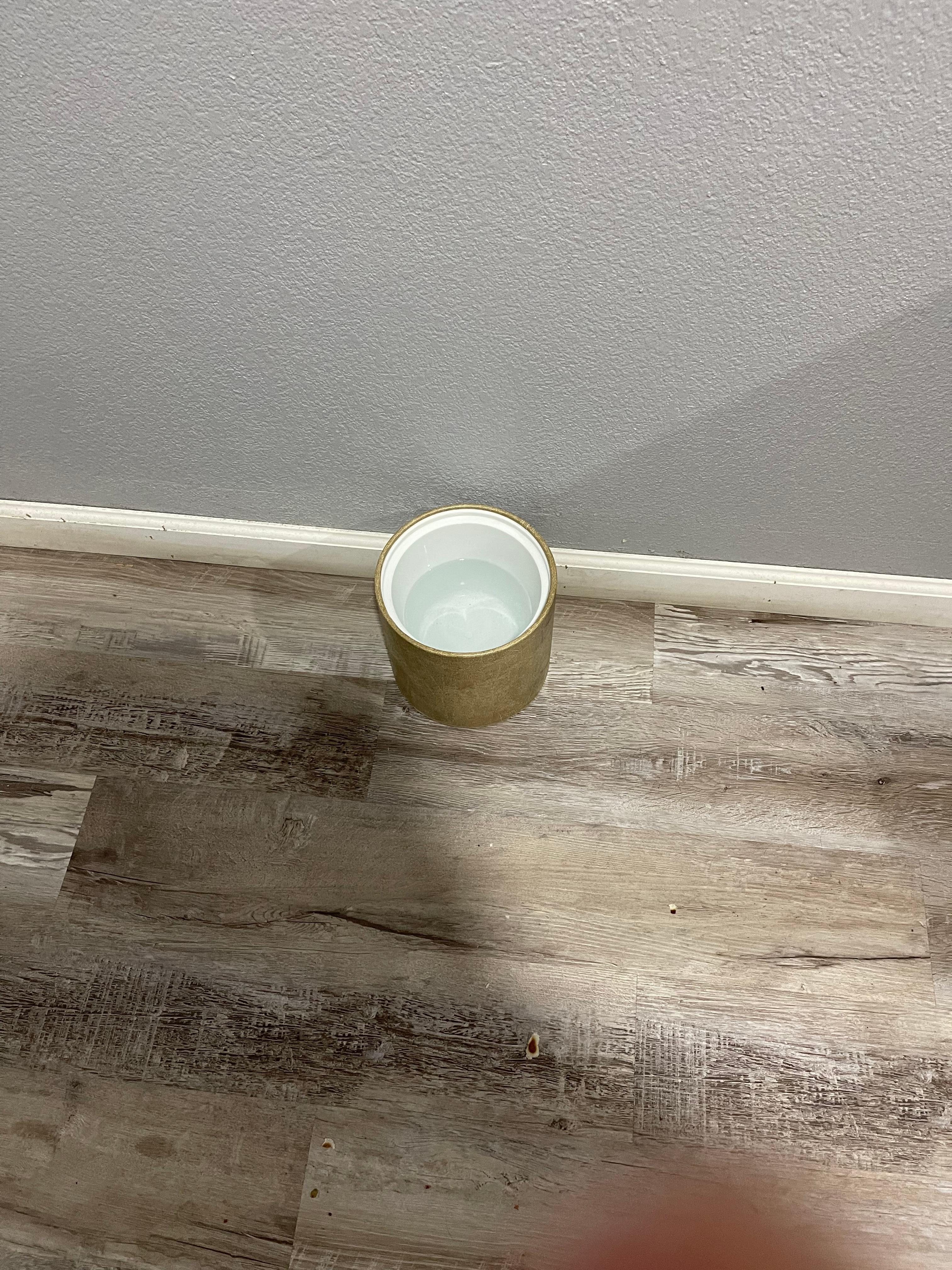 Melted ice in bucket