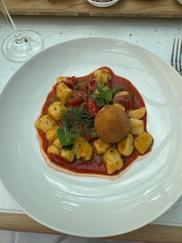 Gnocchi with fried burratta. Excellent