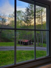 Sunset through the window in the living room