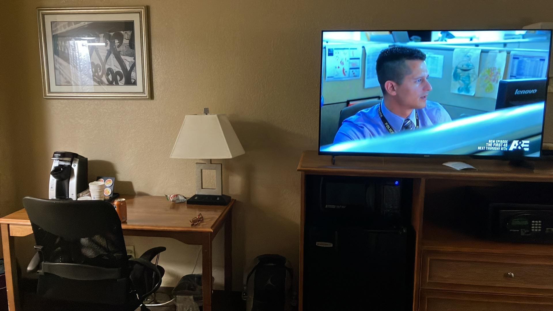 The biggest Smart TV I’ve seen in a hotel.