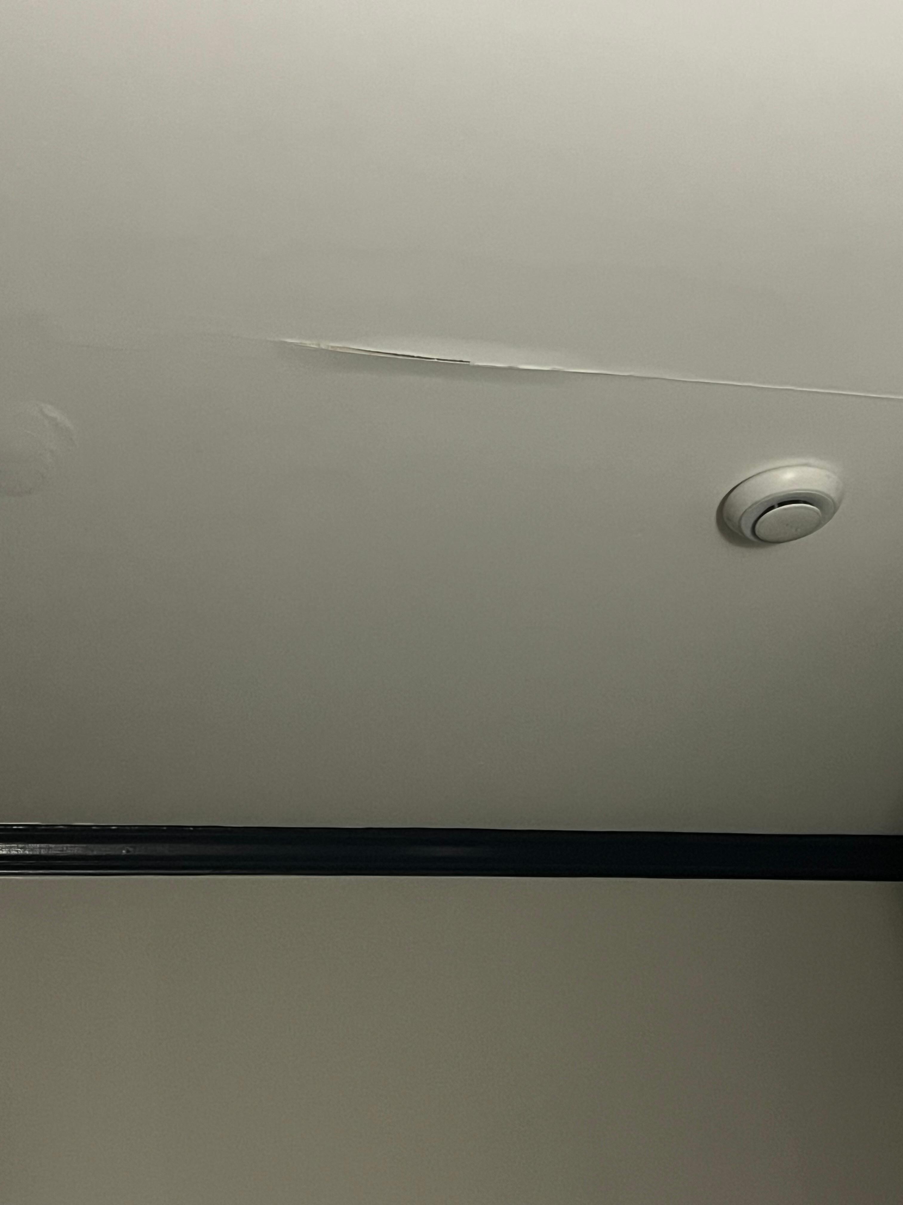 Crack on the ceiling above my bed. 