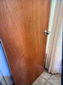 Stains on the doors and walls