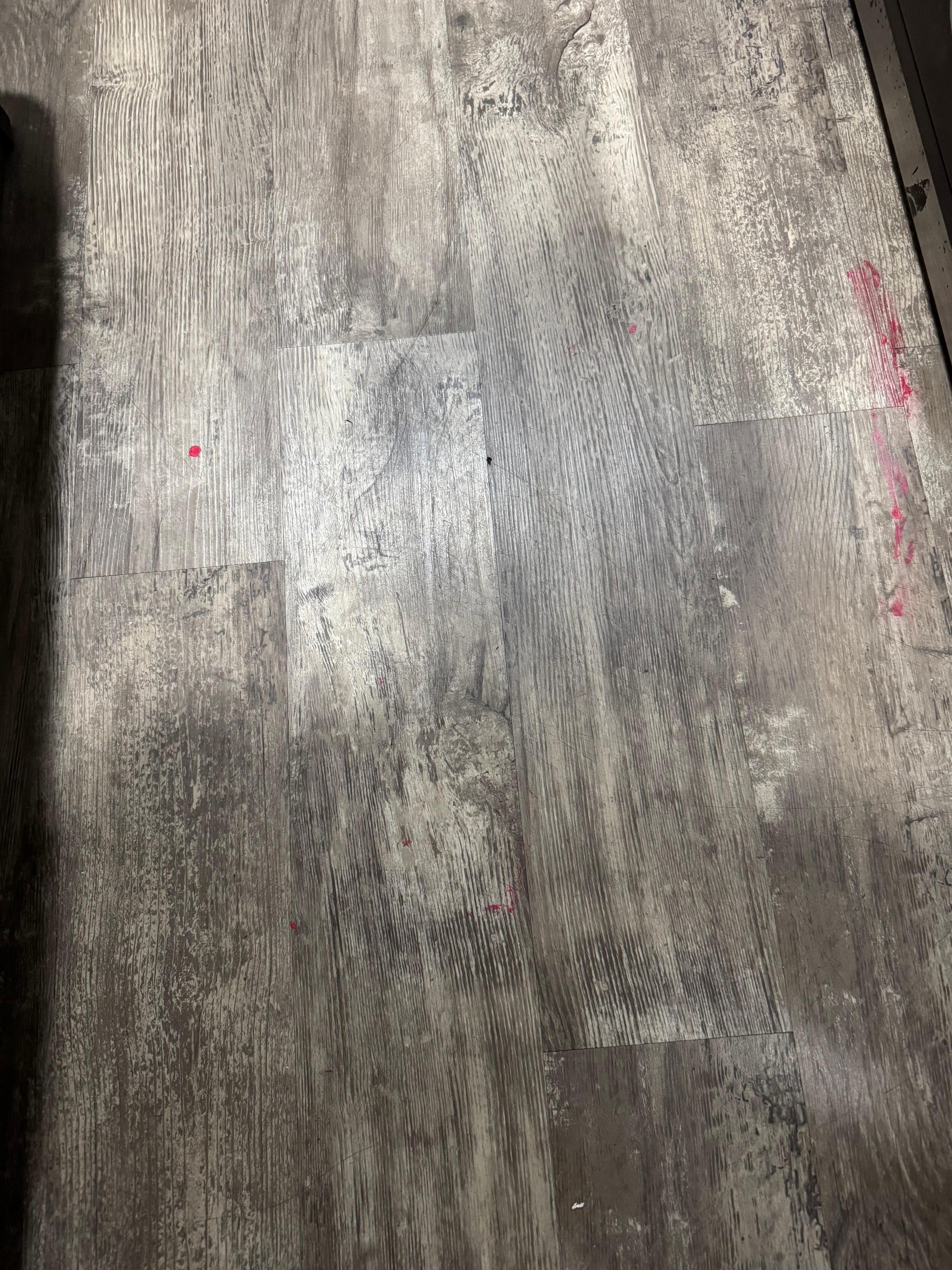 Nail polish spilled on the floor