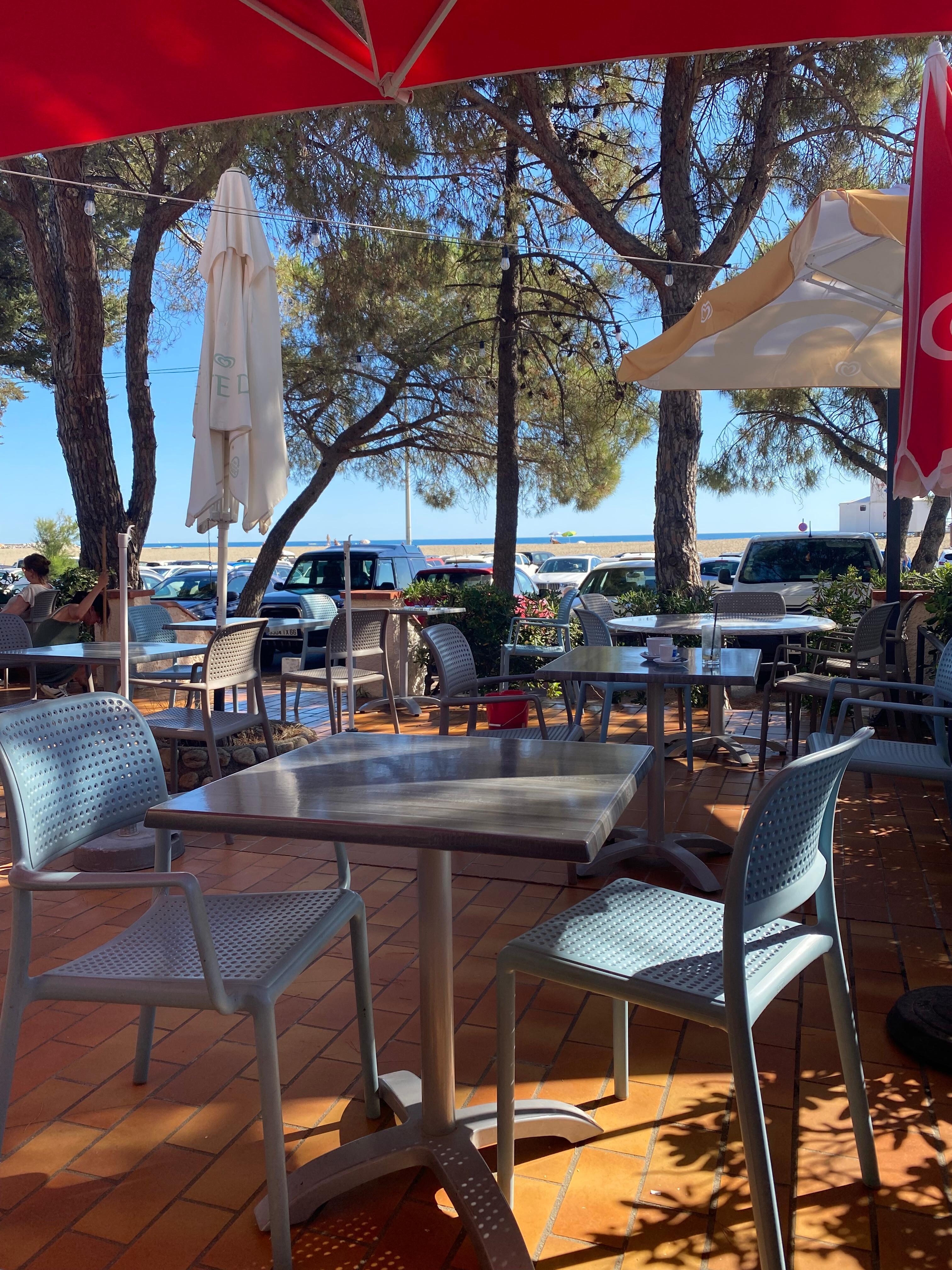 View from oasis restaurant toward beach. 