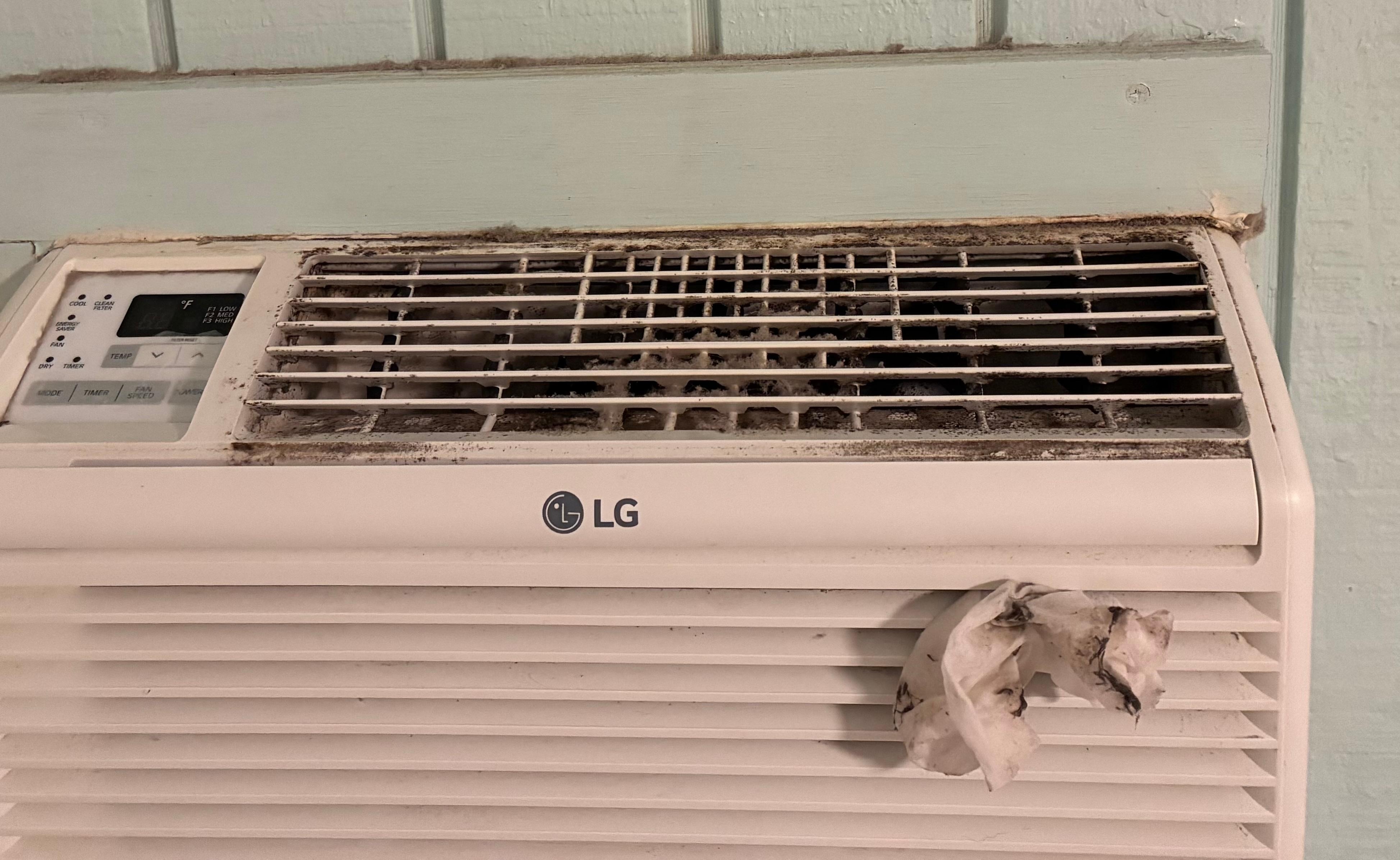 Dirty AC window unit, they all looked like this