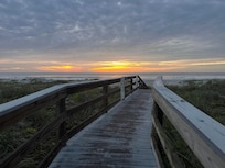 This is the bridge that is secure with a code to get out to, that takes you to the beach. It took us five minutes from the condo to the beach.