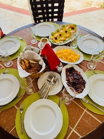 Breakfast served by Evelyn everyday!