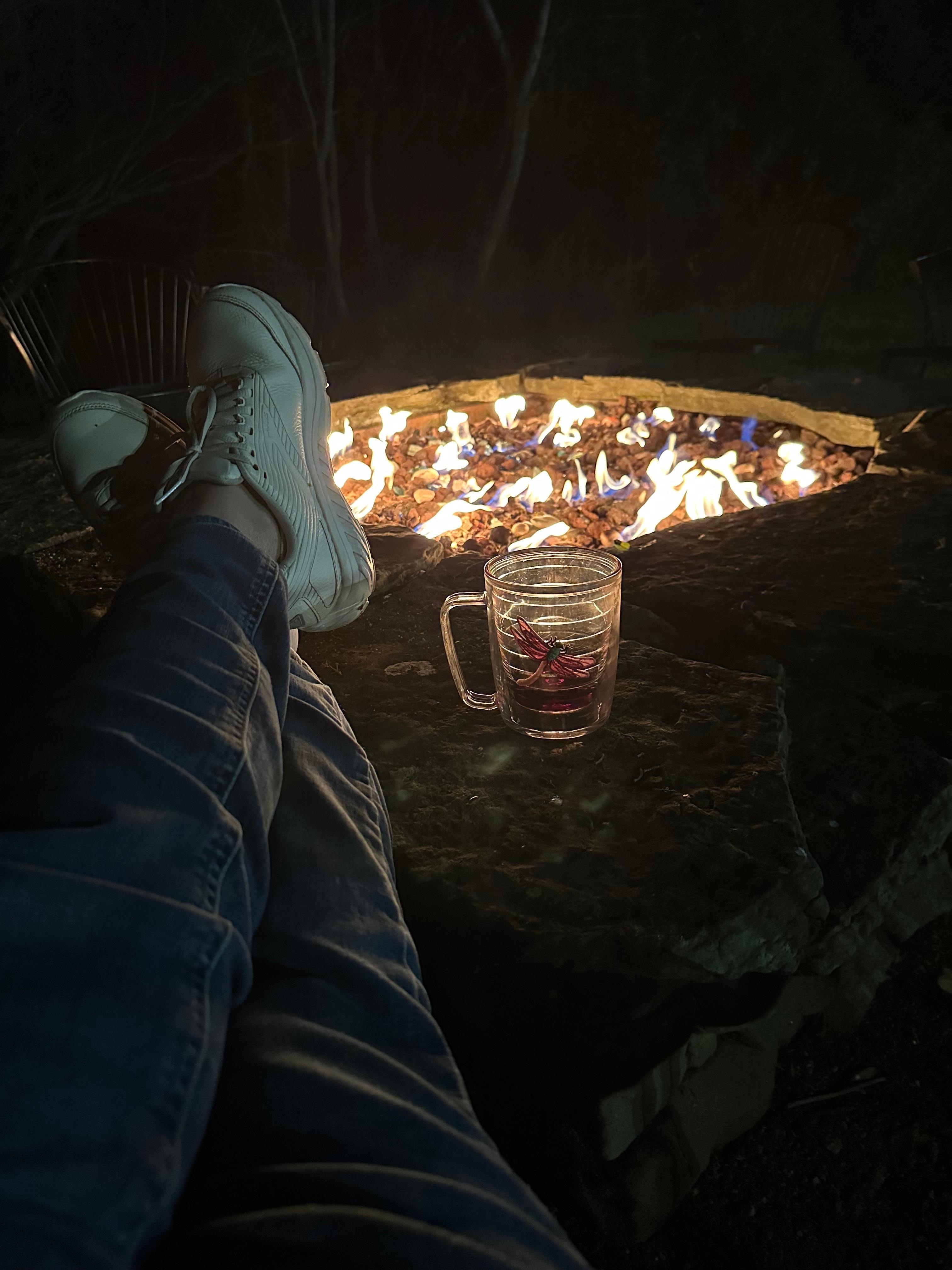 Relaxing with a glass of wine 