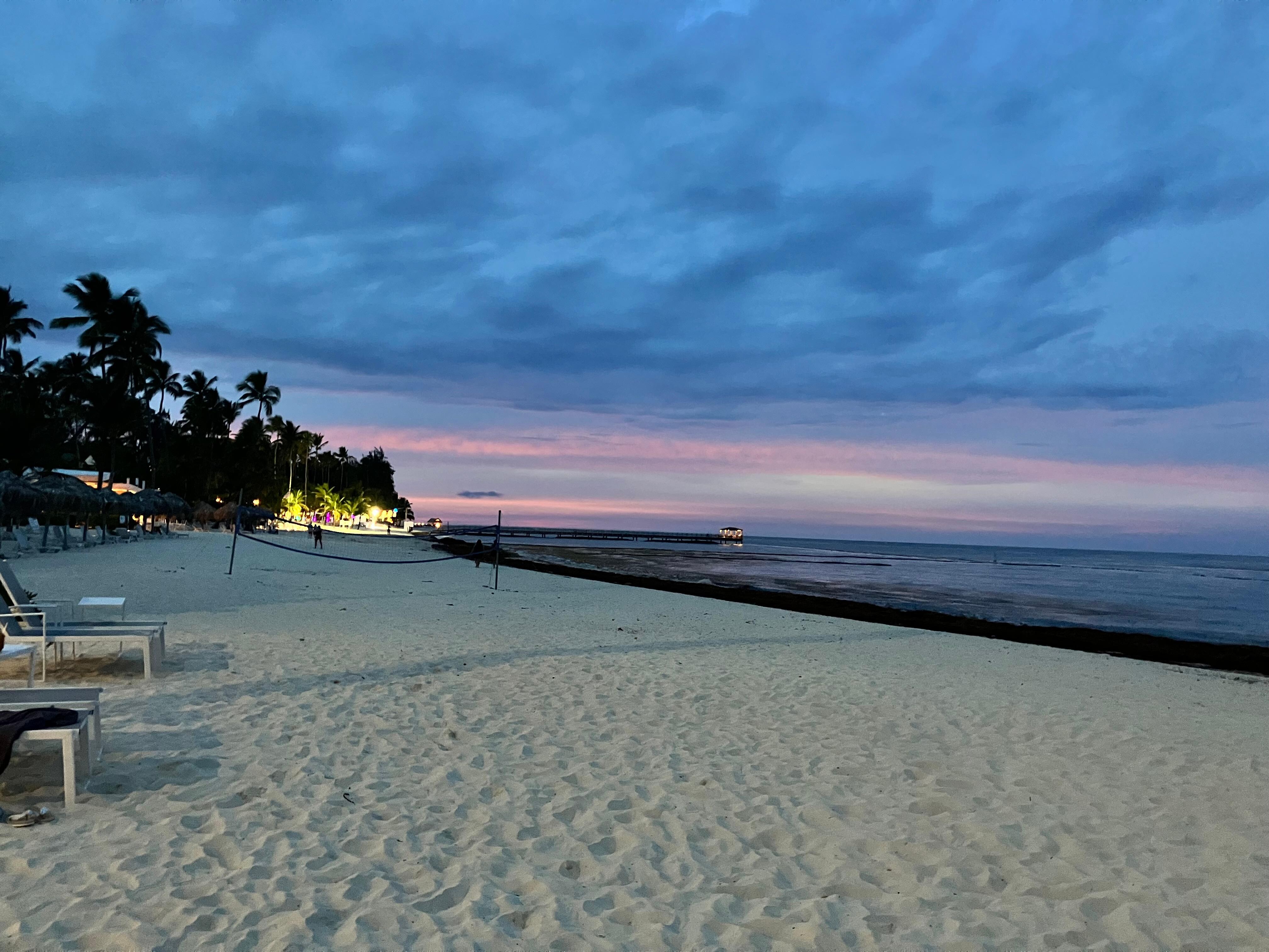 View of the beach at sunset