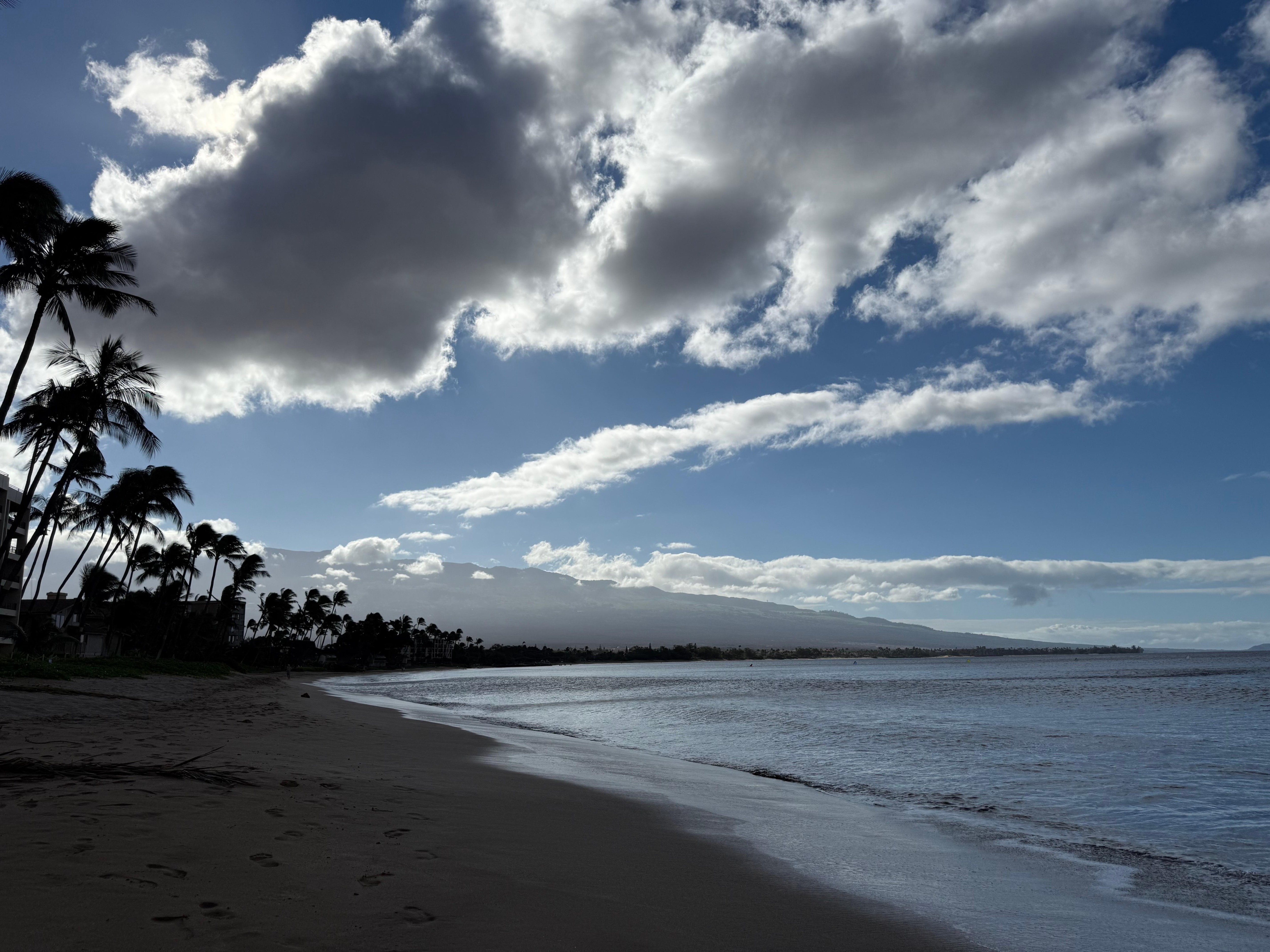 The beach right in front of the building.