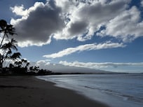 The beach right in front of the building.