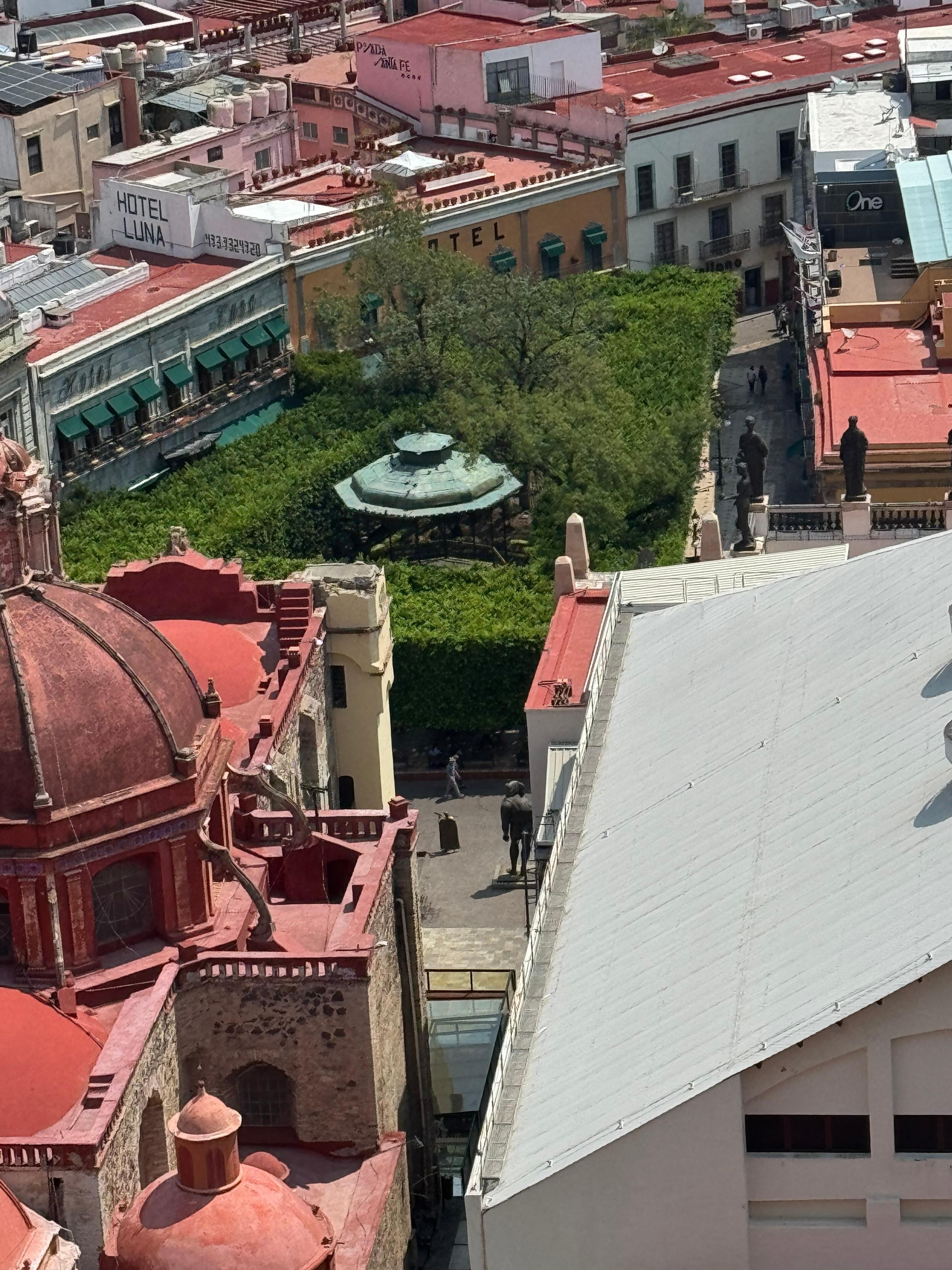 Hotel view from Mirador and monument to El Pipila