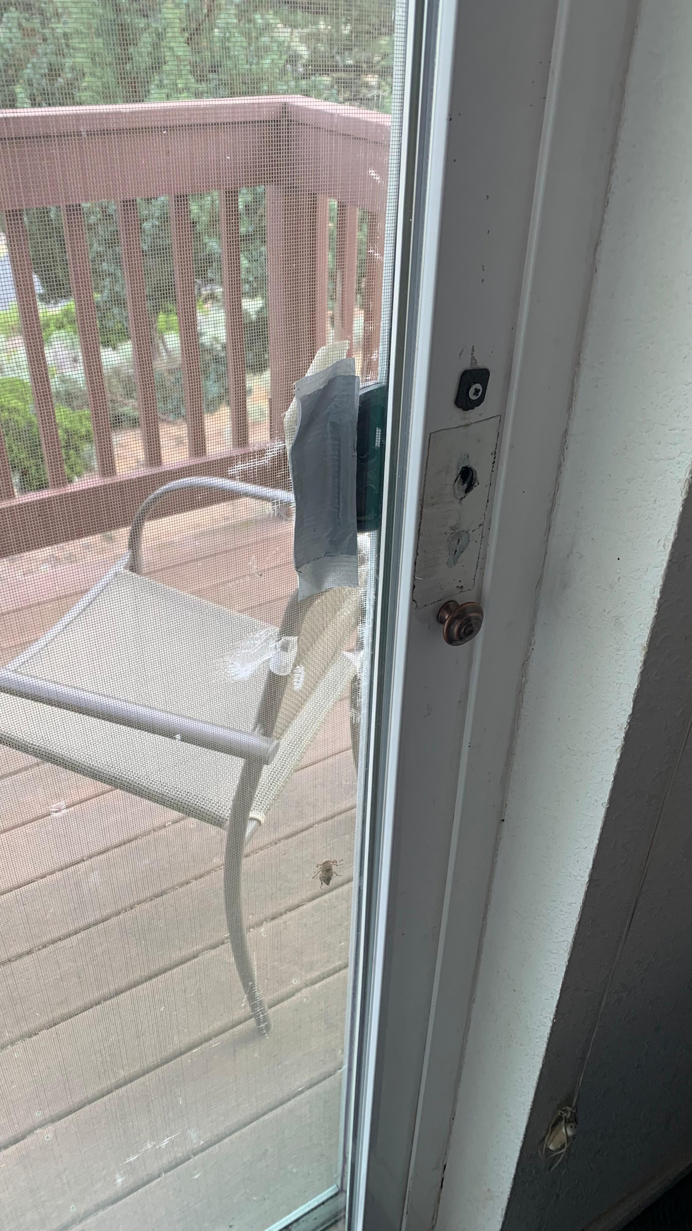 Screen door was hard to open. 